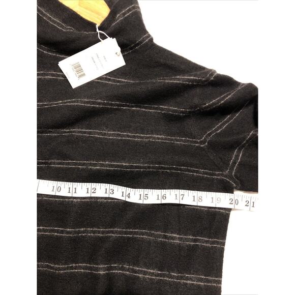 VINCE Striped Fitted Boiled 100% Cashmere Turtleneck Sweater Sz M - Picture 3 of 6
